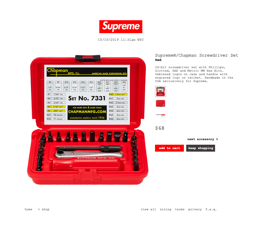 Collaboration with Supreme (SupremexChapman) – Chapman Manufacturing