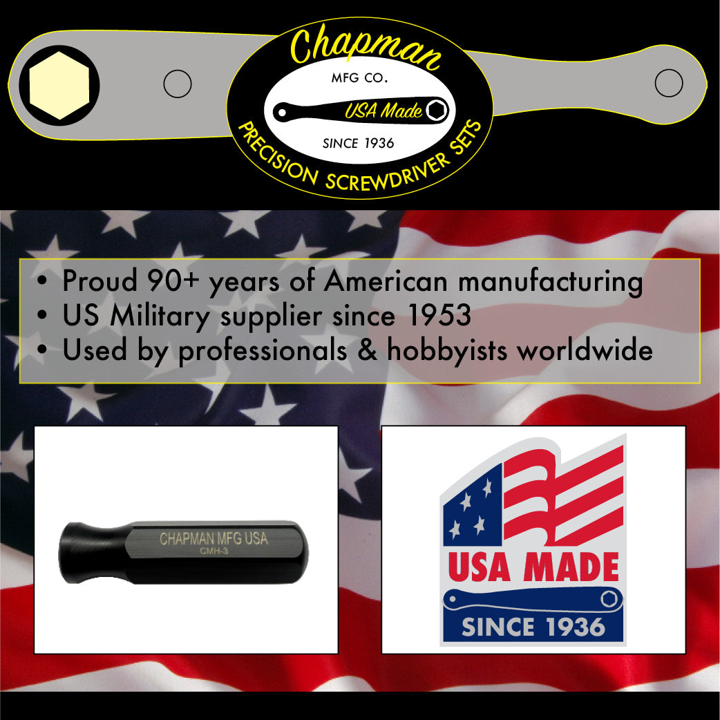 #5573 Deluxe SAE + Metric Allen Hex Screwdriver Set | Chapman MFG