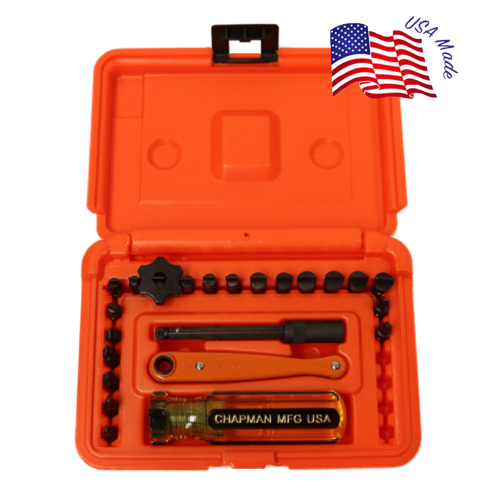 0623 Typewriter Set - This set is specifically designed for repairing and restoring typewriters- Orange case | Chapman MFG