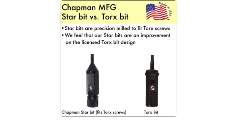 Chapman MFG Star Bit vs Torx Bit