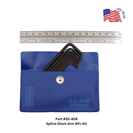 SS-408 Spline Short Arm 9Pc Kit | Bristol Wrench