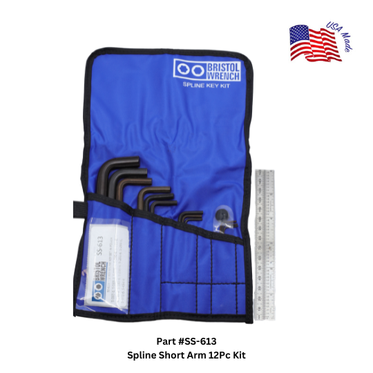 SS-613 Spline Short Arm 12Pc Kit | Bristol Wrench