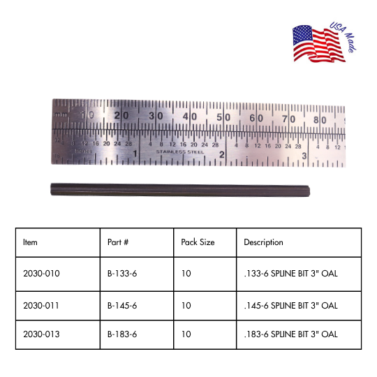 Replacement Bits - Spline | Bristol Wrench