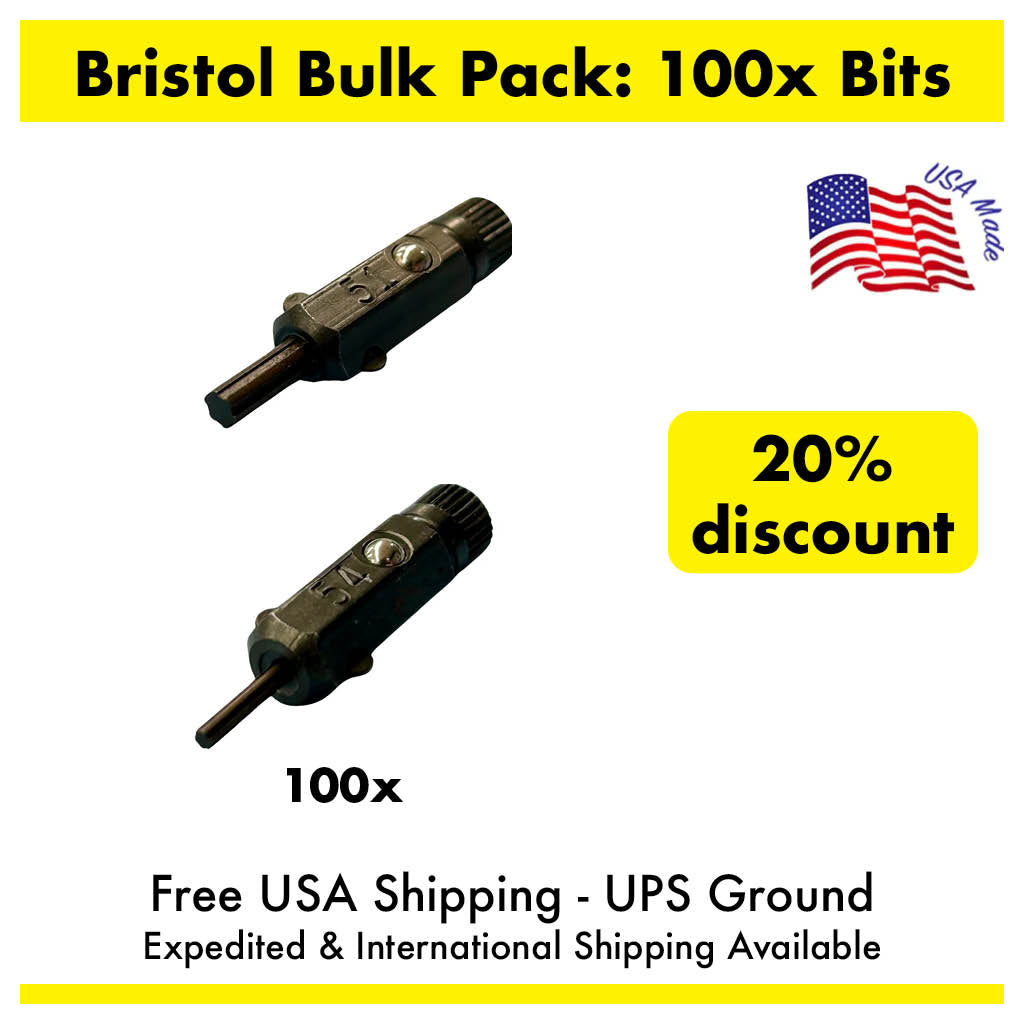 Bristol 6 Flute Spline Screwdriver Bits Bulk Packs