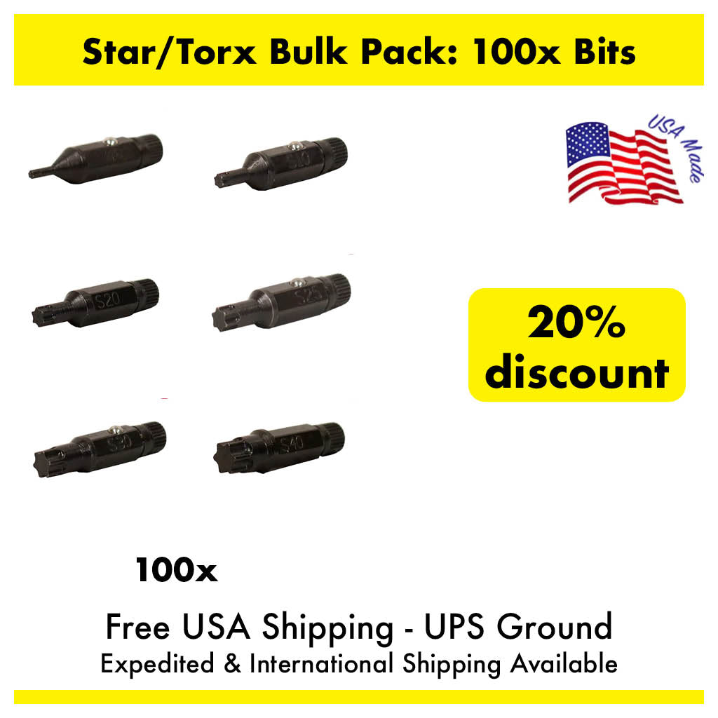 Puntas de estrella (para tornillos Torx) Paquetes a granel
