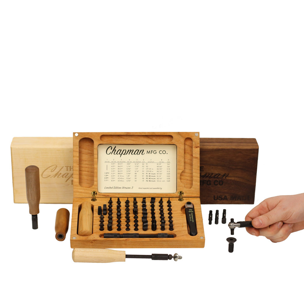 #1000 Mity Master Sets with Cherry, Walnut & Maple Wood Cases | Chapman MFG 