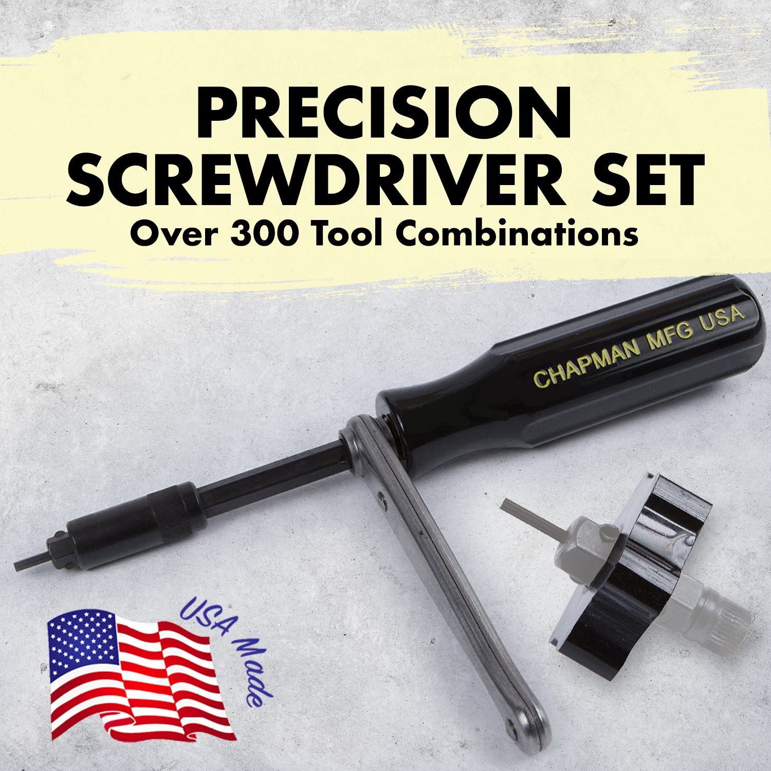 Precision Screwdriver Set - Spinner Top included in set is great for tight spaces or starting screws  | Chapman MFG