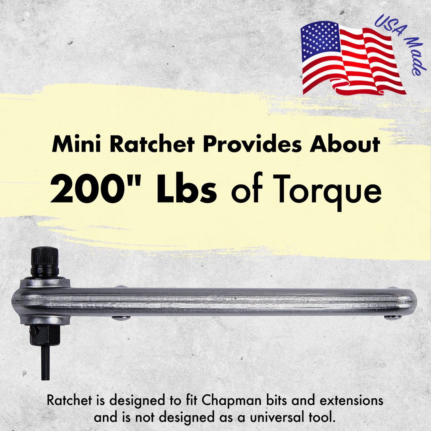 Mini Ratchet Provides About 200" lbs of Torque  Chapman MFG