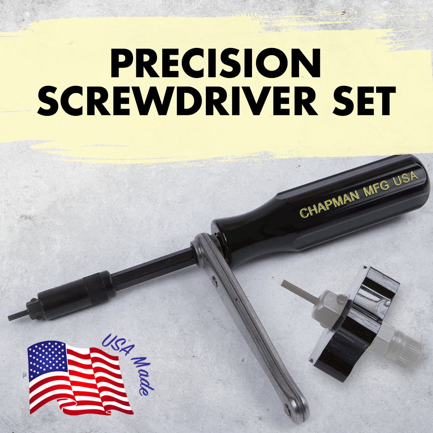 Precision Screwdriver Set  - Spinner Top included in set is great for tight spaces or starting screws | Chapman MFG