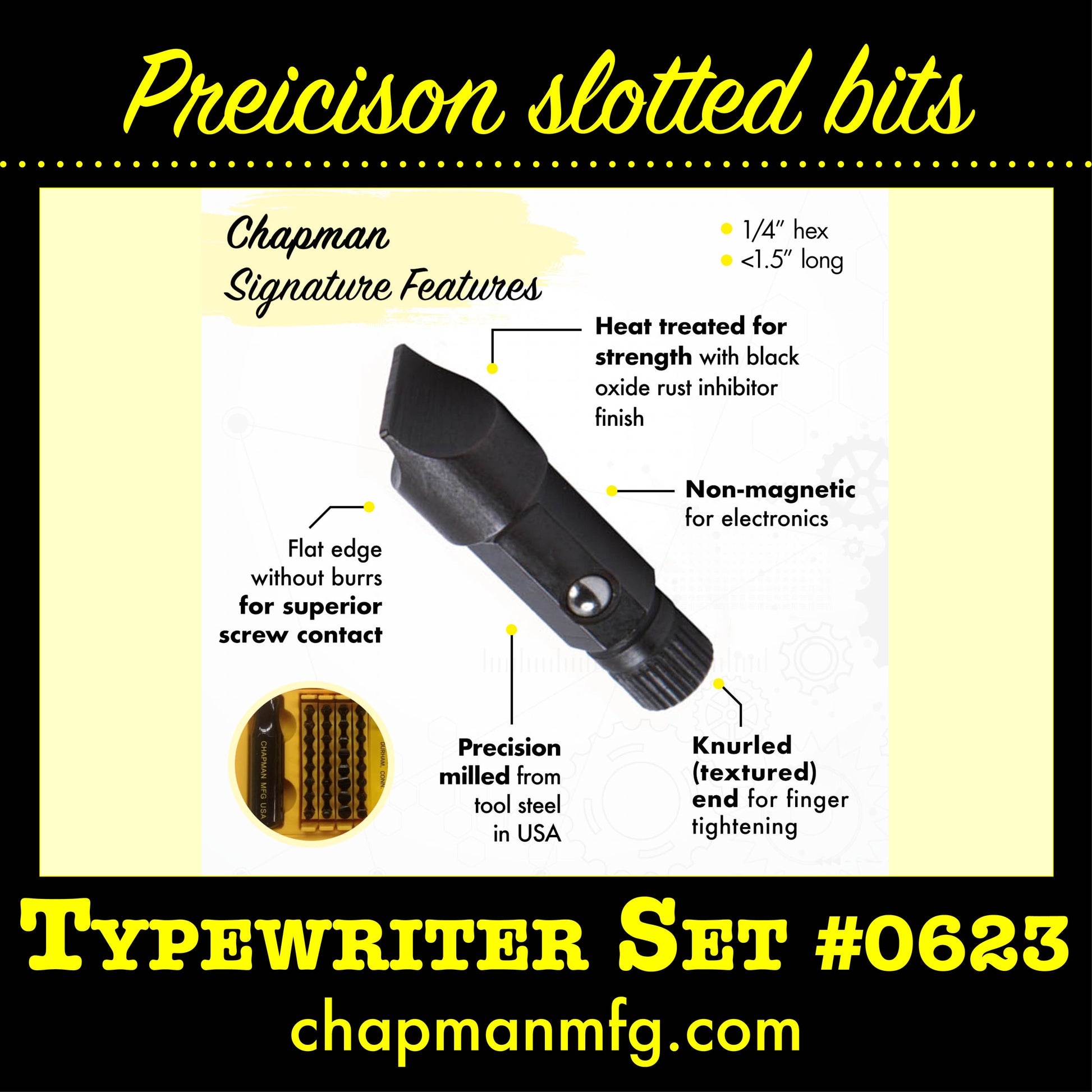 Signature Features - Precision  slotted bits | Chapman MFG
